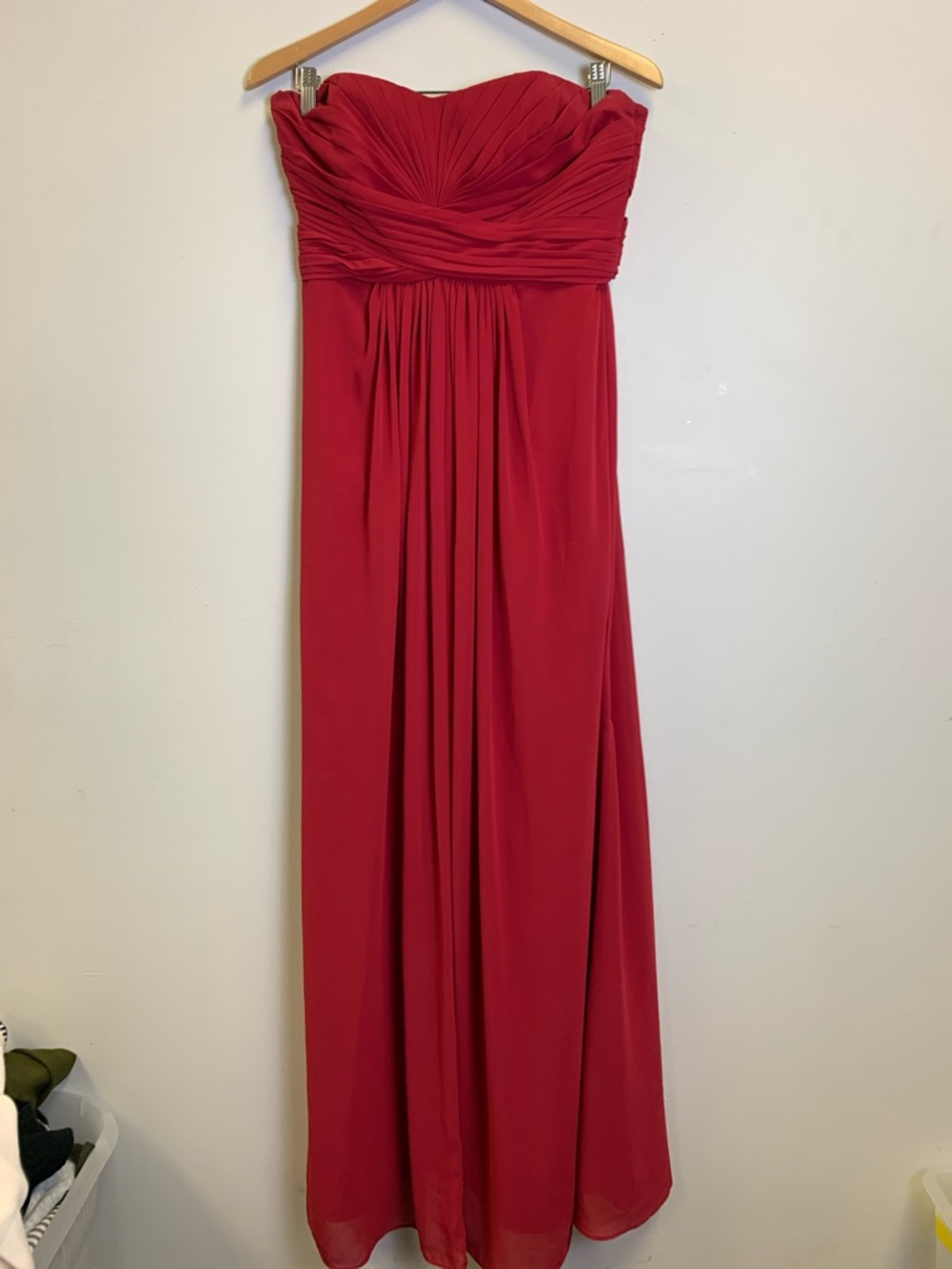 Strapless Red Evening Gown